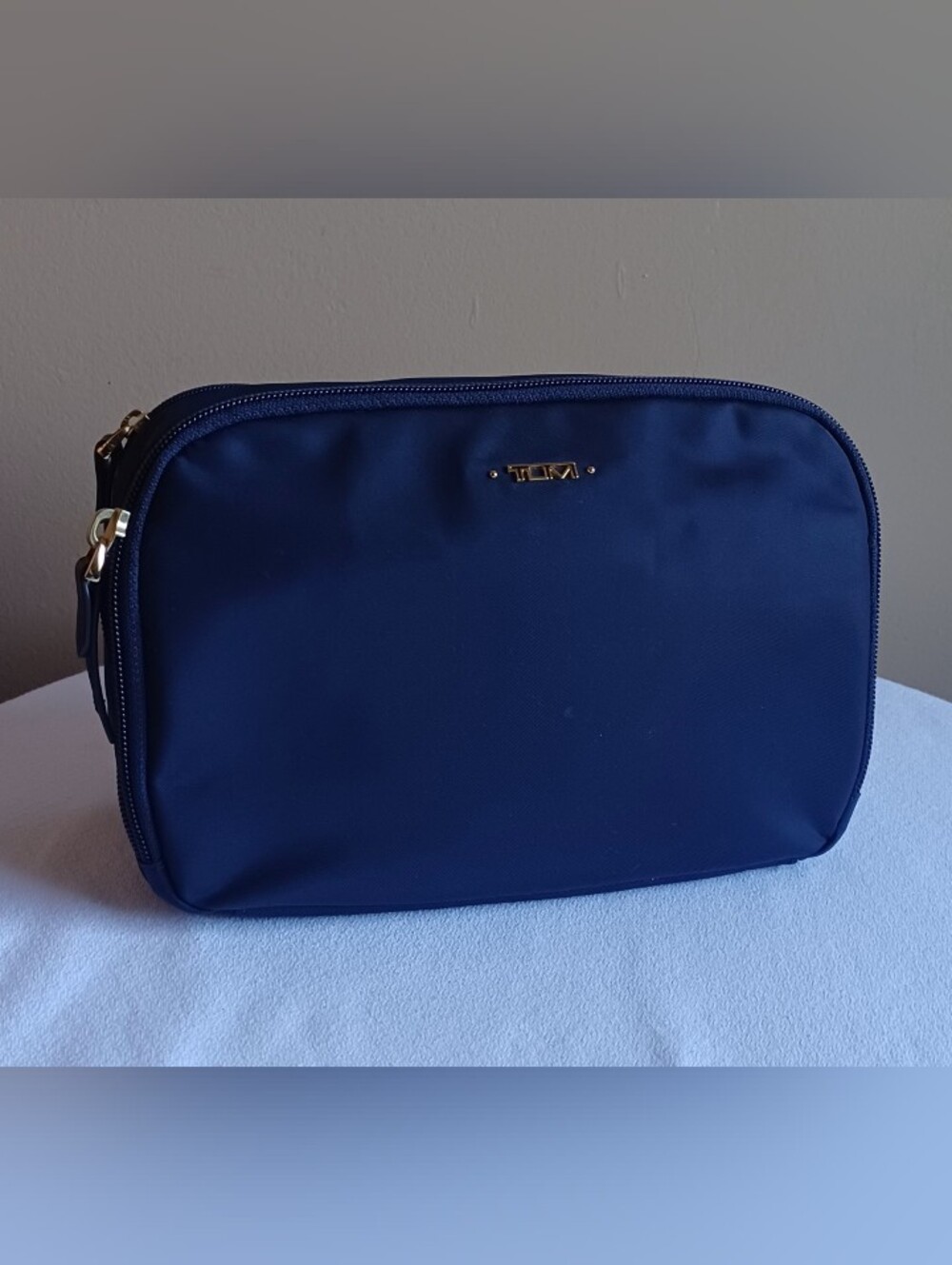 TUMI voyageur Lesley Cosmetic Bag In Navy Blue.